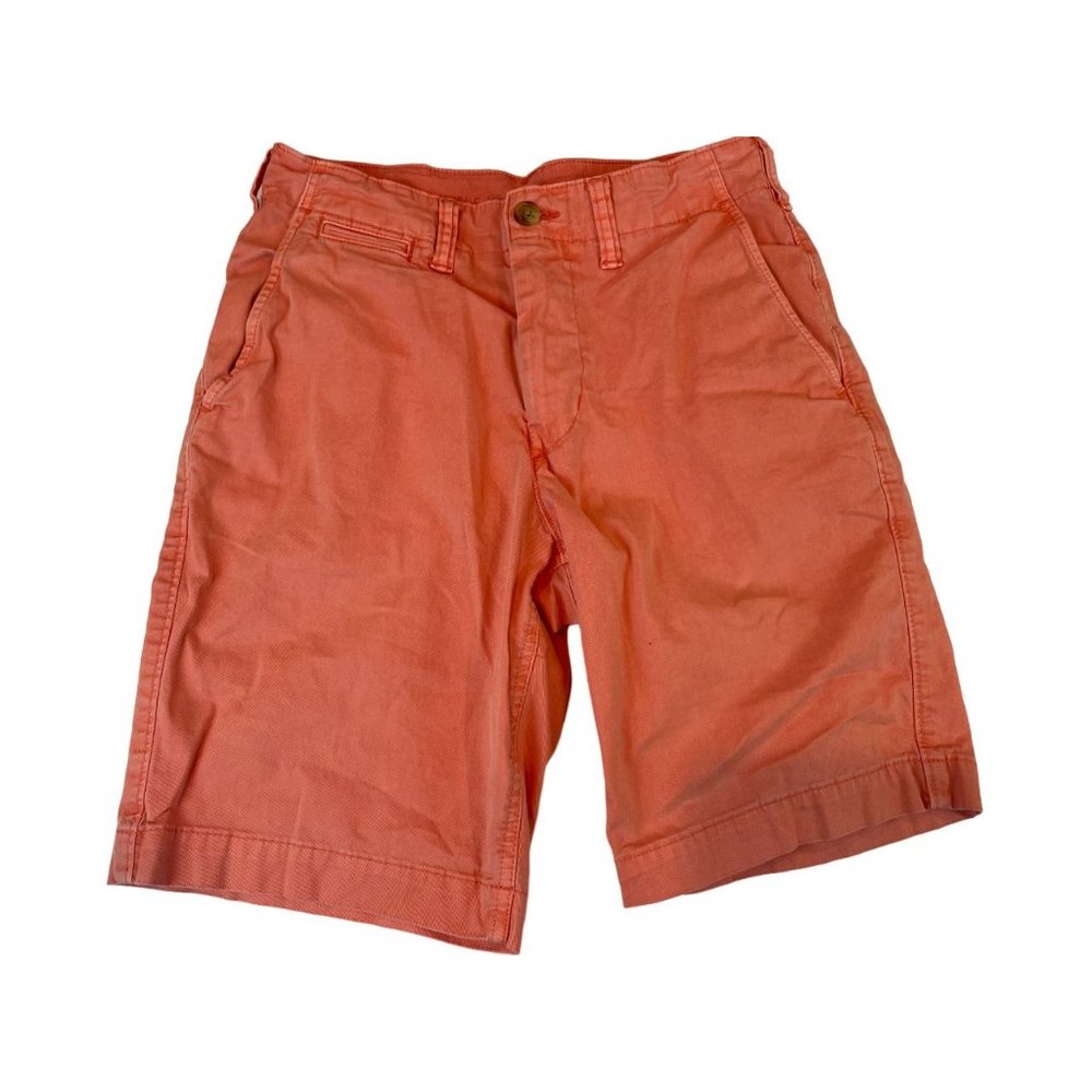 American Eagle Mens Denim Chino Shorts Next Level Flex Cotton Peach Pink Size 28